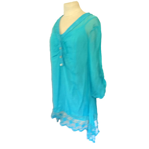 Chiffon bluse türkis - chiffon,
