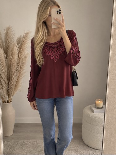 Damen bluse langarm pailletten - langarm,