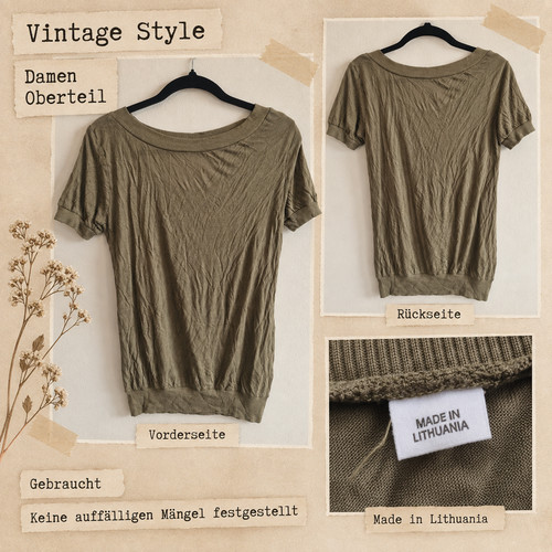 Damen oberteil khaki olive - oberteil,