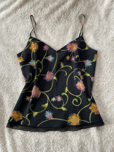 Y2k floral slim träger top - träger,