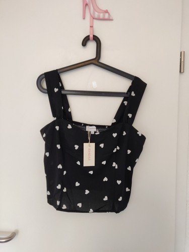 Top oberteil schwarz mit - top,